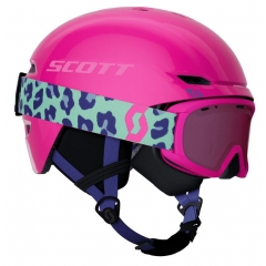 Scott Keeper 2 Helmet + Jr Witty Brille Combo neon pink