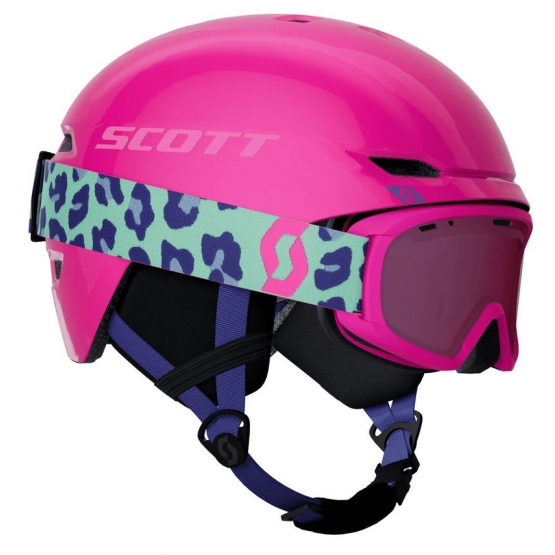 Scott Keeper 2 Helmet + Jr Witty Brille Combo neon pink S
