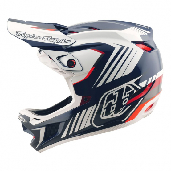 Troy Lee Designs D4 Polyacylite MIPS Helm Qualifier blue white