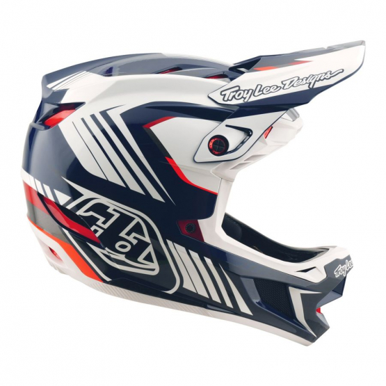Troy Lee Designs D4 Polyacylite MIPS Helm Qualifier blue white