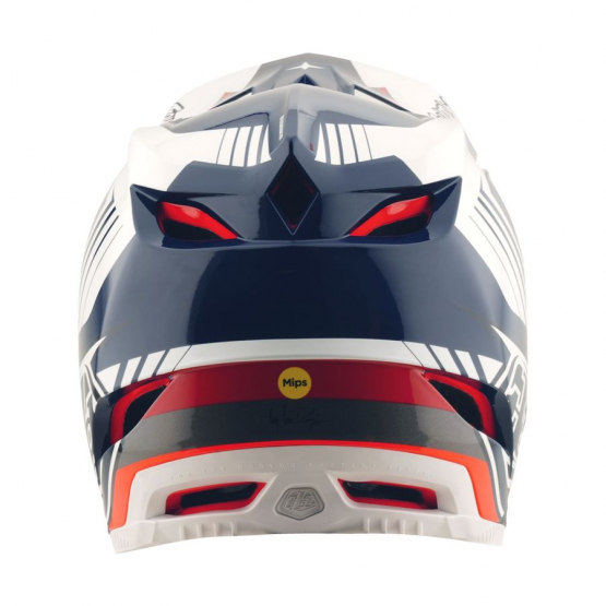 Troy Lee Designs D4 Polyacylite MIPS Helm Qualifier blue white