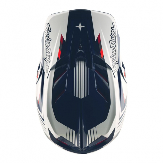 Troy Lee Designs D4 Polyacylite MIPS Helm Qualifier blue white