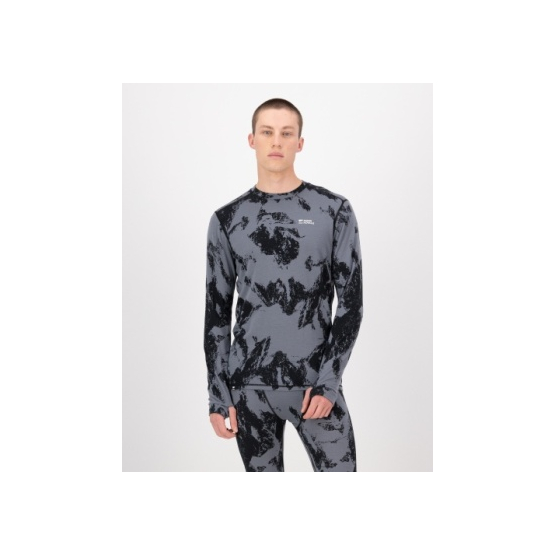 Mons Royal Cascade Merino Base Layer Longsleeve mtn pixel grey